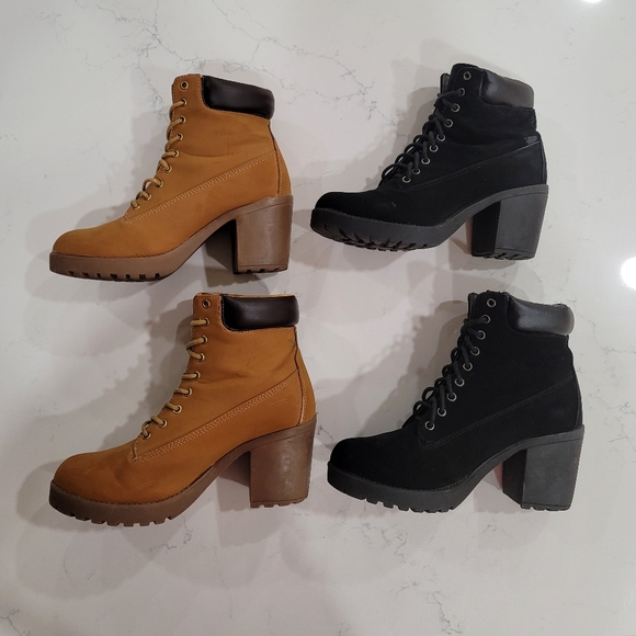 Women's Chunky Heel Boots 2 Pairs Size 8 - Picture 4 of 16